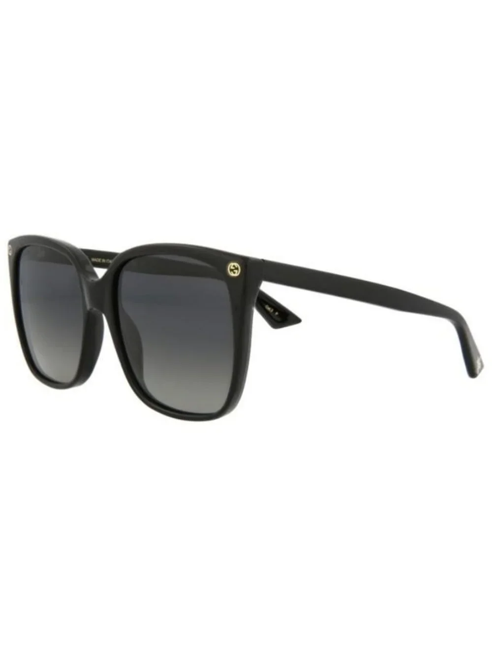 New Gucci Womens Square/Rectangle Black Black Grey Fashion Designer Sunglasses